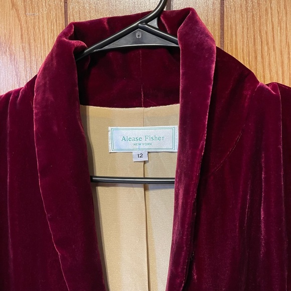 Alease Fisher Red Velvet Size 12 Blazer - Picture 12 of 16